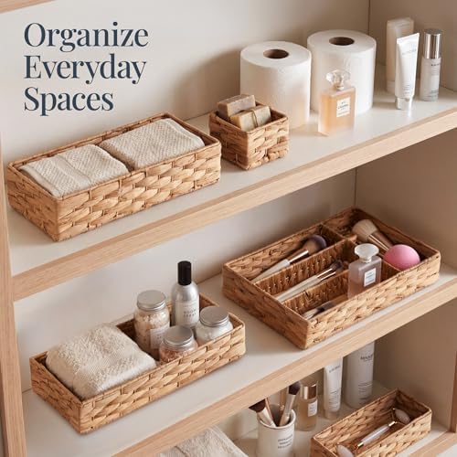 Best Choice Products 5-Piece Flatware Organizer Set, Woven Modular Silverware & Utensil Drawer Organizer Trays, Drawer Divider, Storage Containers for Kitchen, Bathroom, & Office Utensils - Natural - Image 5