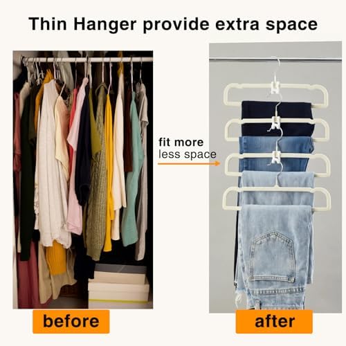 60 Pack White Velvet Felt Pants Hangers with 60 Hooks, Heavy Duty Space Saving Clothes Hangers with 360° Swivel Hook, Non Slip Thin Cute Flocked Design for Shirts, Coats, Dresses & Closet Organization - Image 2