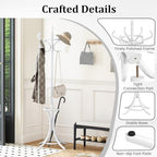 Tangkula Coat Rack with Umbrella Holder, 73 Inch Freestanding Coat Hanger Stand with 12 Hooks, Wooden Entryway Coat Tree for Clothes, Bags, Hats, Scarves, Living Room, Bedroom, Hallway (White) - Image 5