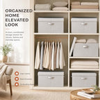 Foldable Storage Bins with Lids, Stackable Closet Organizers 2 Pack, Large - Image 6