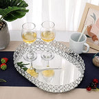 Hipiwe Crystal Vanity Tray, Mirrored Dresser Perfume Trays for Makeup Tray Cosmetic Skin Care Storage, Jewelry Trinket Organizer Tray for Bathroom Countertop Home Decor, Large - Image 7