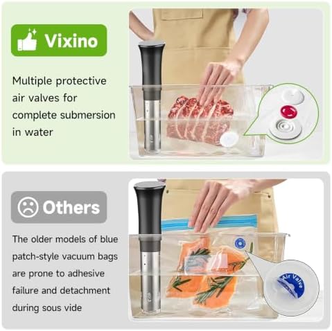 Vixino Vacuum Sealer Bags, 40 Reusable Vacuum Sealer Bags for Food, BPA-Free, Meal Prep and Sous Vide Cooking,Works for Handheld Sealer and Vac Sealer Machine with External Vacuum Systems - Image 4