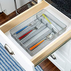 Honey-Can-Do KCH-02154 Steel Mesh 5-Compartment Cutlery Utensil Organizer, Silver (Pack of 6) - Image 2