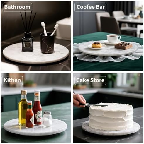 Marble Lazy Susan, 10" Lazy Susan Board with Silent Rotating - Image 4