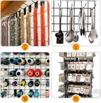 60 PCS Gridwall Hooks, 8 Inch Gridwall & Fixtures Hooks for Grid Wall Panels Accessory, Heavy Duty Display Hook for Wire Grid Wall Accessories Display Rack Hanging Storage (Black) - Image 6