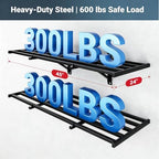 FLEXIMOUNTS 2-Pack 2x4ft Garage Wall Shelving, 8 Hooks, Heavy Duty, Black - Image 2