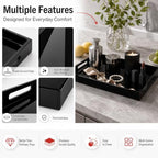 Black Tray 16x12” with Cut Handles - Large Plastic Tray for Ottoman Coffee Table, Kitchen, Office & Serving Guests - Modern Countertop Organizer & Ideal Decorative Tray - Image 5
