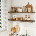 RICHFOCUS Long Floating Shelves for Wall 1Pack, Walnut, 48" Lx8 D - Image 4