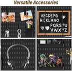 AKTOP Plastic Peg Board Wall Organizer 4-Pack, 12"x12" Pegboard Kit, Black - Image 5