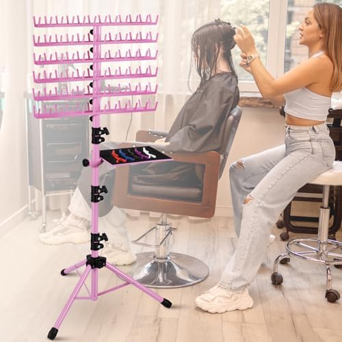 Klvied Standing Braiding Hair Rack, 144 Pegs, Pink - Image 2