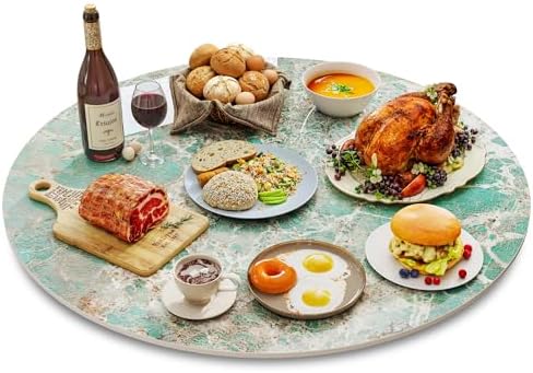 ZL ZELing 19.7" Lazy Susan Turntable – 360° Sinteredstone Silent Anti-Slip Turntable, Table Top Centerpiece for Kitchen, Pantry, Spice Rack, Refrigerator & Dining Table, Green by ZLZELing