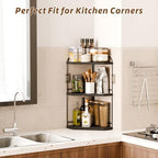 Corner Bathroom Counter Organizer, 3-Tier Wood Countertop Organizer - Image 6