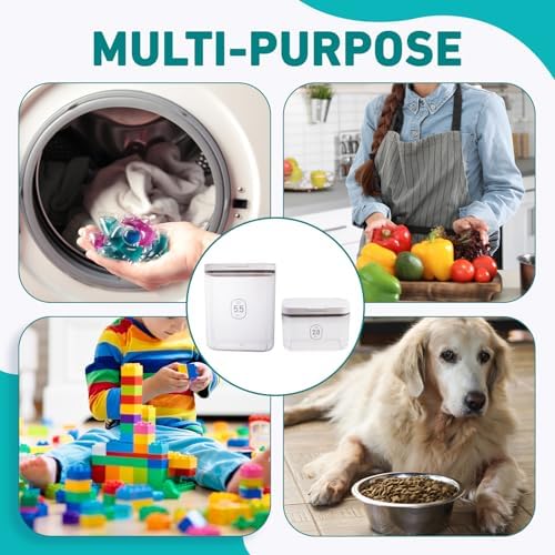 Large Capacity Laundry Powder Container With Pop-Up Lid, 5.5L and 2.8L - Image 5