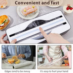 DICOSMETIC 1Pc Plastic Wrap Cutter Aluminum Foil Dispenser Cutter 2 in 1 Wrap Organizer Reusable Cling Film Slide Cutters Black Food Wraps Cutters Dual-Slot Multifunctional for Wax Paper - Image 4
