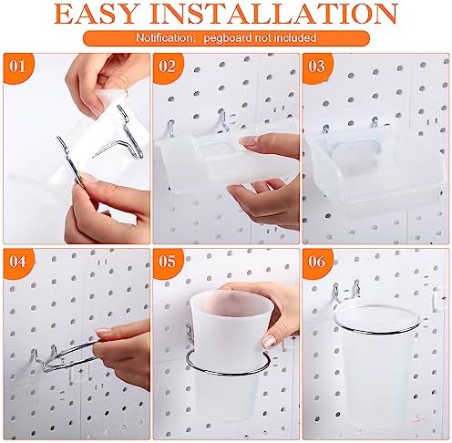 Zubebe 106 Pcs Pegboard Hooks Assortment with Bins, Silver, Clear - Image 5