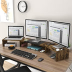 WESTREE Triple Dual Monitor Stand Riser, Extra Long Monitor Stand for 1~2~3 Monitors, Monitor Stand with Length and Angle Adjustable, 3 Shelf Desktop Storage Riser for Monitor Computer Screen Laptop - Image 3