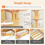 Lifewit 2.4" Kitchen Drawer Dividers, Adjustable Bamboo Drawer Organizers - Image 5