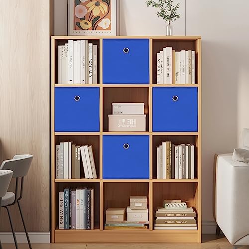 Foldable Storage Cubes Bins ,11 Inch Cloth Storage Cube Fabric Storage Box Cubes Organizer Baskets with Handles for Home Organizer Set of 6 (Dark Blue) - Image 5