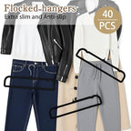 40 Pcs Velvet Pants Hangers with 40 Hooks Non Slip Black Velvet Hangers Slim Clothes Hanger Strong Space Saving Flocked Hanger for Closet Shorts Pants Bra Shirts - Image 5