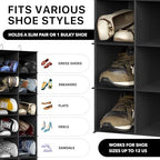 Simple Houseware 24 Section Shelves Hanging Shoes Organizer, Black - Image 4