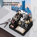Makeup Organizer with Drawers, Countertop Organizer for Vanity, Bathroom and Bedroom Desk Cosmetics Display Case for Brushes, Lotions, Perfumes, Eyeshadow, Lipstick and Nail Polish - Image 3