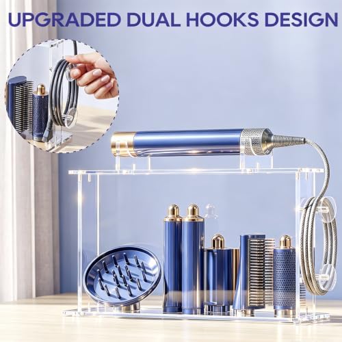 Acrylic Holder and Organizer Compatible with Airwrap of Dyson and Airwrap Attachments, Airwrap Storage Holder Stand, Countertop Airwrap Hair Styler Organizer Compatible with Airwrap Accessories - Image 4