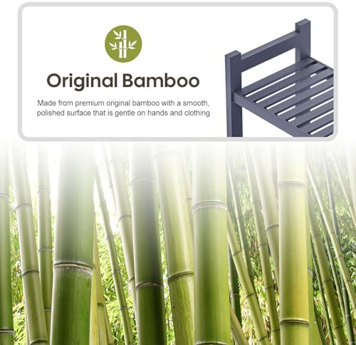 Homde Bathroom Over Toilet Storage Rack: Adjustable 4-Tier Bamboo (Grey) - Image 6