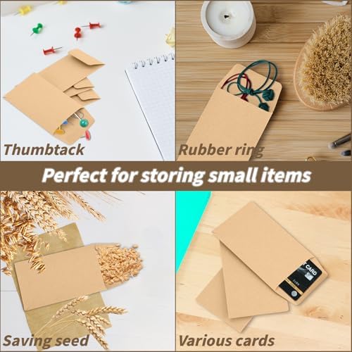 1500 Pack Small Coin Envelopes 2.25x 3.5in Brown Kraft Small Cash Envelopes Mini Key Envelopes with Gummed Flap for Home and Office Use - Image 6