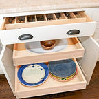 Mulush 29”W x 21”D x 3”H Soft Close Slide Out Wood Drawer Organizer for Kitchen, (Cabinet Opening>29.5 inches for Bottom Assembly, Width= 29 inches for Side Assembly) - Image 2