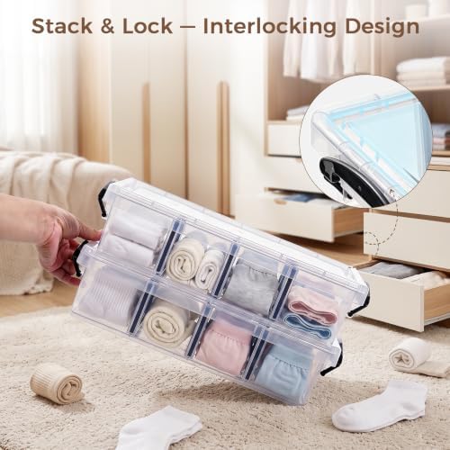 Citylife 2PC Storage Bins with Lids,Storage Box with Dividers - Image 5