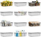 12PK Wire Baskets for Pantry Storage and Organization, Storage Baskets for Shelves with Liners, Kitchen Baskets, Bronze by TreeLen