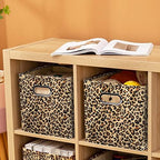 ANMINY Leopard Cheetah Print Storage Cubes Bins, Velvet, Brown, 11Inch 8PCS - Image 2