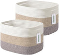 ECDYQXVU 15x10x9 Inch Woven Cotton Rope Storage Basket, 2 Pack by ECDYQXVU