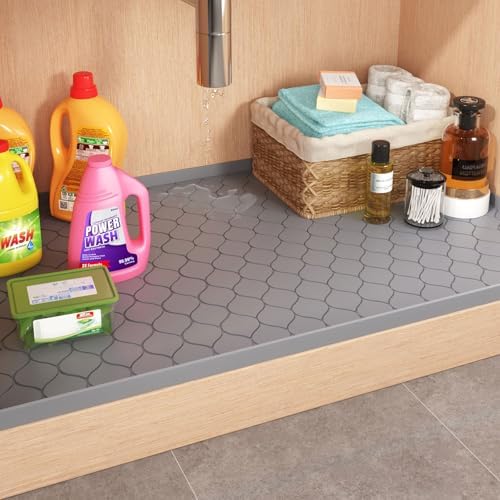 Winisok Waterproof Under Sink Mat 22" x 22", Silicone Mat, Black - Image 7