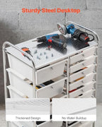 VEVOR Rolling Cart with Drawers, Double Row 15 Drawer Storage Organizer, Mobile Utility Cart with Chrome Steel Frame, Universal Casters & 2 Brakes, for Office, Classroom, Craft Room, Studio, Garage - Image 4