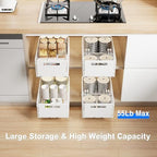 Mustorn 2 Pack Pull Out Cabinet Organizer, Slide Out Drawers for Cabinets, Peel and Stick, Heavy Duty Shelves for Kitchen, Cupboard, Pantry, Bathroom (14.76" D*9.65" W*7.87" H-White) - Image 4