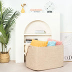 MINTWOOD Design 112L Extra Large Blanket Basket Holder Living Room, 25"x17"x16" Rectangle Rope Woven Storage Basket with Handles for Laundry, Towels, Shoes, Dog Toy Organizer Bin Box, Oatmeal Brown - Image 6