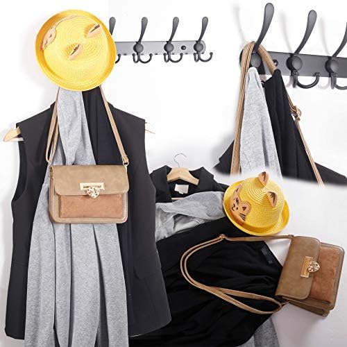 WEBI Coat Rack Wall Mount Long,8 Tri Hooks for Hanging Coats,30 inch Hook Rack Rail,Coat Hanger Wall Mounted for Clothes,Jacket,Hat,Black - Image 4