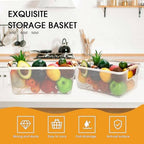 Ziliny 4 Pcs Mesh Wire Baskets for Organizing, Medium, Cream White - Image 4