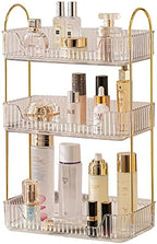 shuang qing Bathroom Counter Organizer Countertop Storage, Cosmetics Skincare Shelf, Makeup Organizer Perfume for Dresser Vanity Tray, Spice Rack for Kitchen(3 Tier-Clear) by SHUANGQING