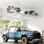 FLEXIMOUNTS 3x6 Overhead Garage Storage Adjustable Ceiling Rack, White - Image 2
