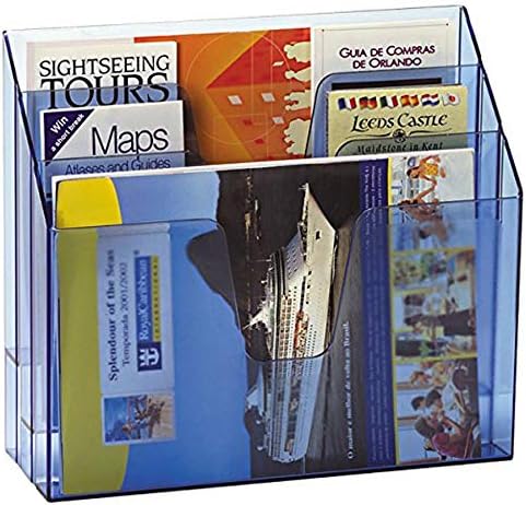 Acrimet Horizontal Triple File Folder Organizer Sorter, Letter, Clear Blue - Image 6