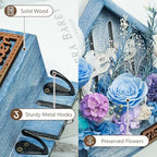 Key Holder Wall Mount with Preserved Blue Roses, Unique Wall Hooks for Home Decor, Forever Flowers Key Hook for Housewarming Gifts, Birthday Gifts for Women, Mom, Best Friend, Room Decor (Blue) - Image 4