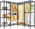 Golpart Heavy Duty Clothes Rack Metal Wardrobe with Adjustable Wire Shelves by Golpart