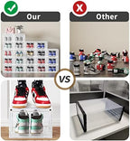 12 PACK Large Shoe Storage Boxes, Shoe Boxes Clear Plastic Stackable, Shoe Organizer for Size 12 (Grey 12 Pack) - Image 4