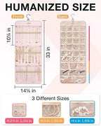 BAGSMART Hanging Jewelry Organizer Necklace/Earring/Ring 2-Sided L Pink - Image 5