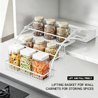 3-Tier Pull Down Spice Rack Organizer Expandable Pull-Out for Upper Cabinet - Image 4