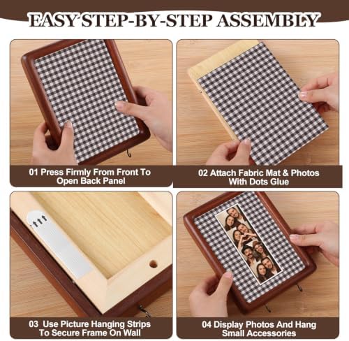 Lineshading Photo Booth Frames Key Holder, 2, Brown White, 5 x 7 in - Image 4