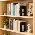 HappyHapi 12 Pairs Book Ends, Heavy Duty Bookends for Shelves, Black - Image 5