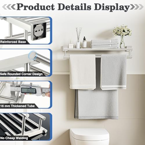 Alise Double Towel Rack for Bathroom Wall Mounted 28 Inch,Brushed Nickel - Image 5
